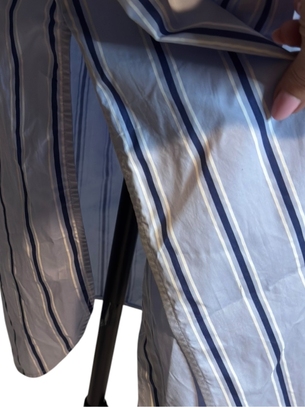 Grey Lab blue striped button front‎ belted midi shirt dress small - Picture 6 of 6